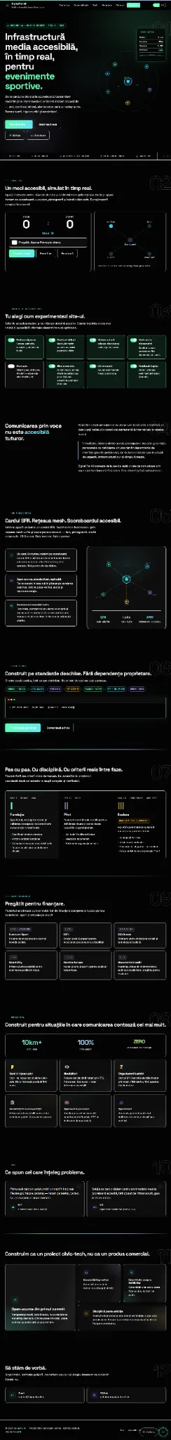 Captură a prototipului original Signal For All pentru infrastructură sportivă accesibilă.